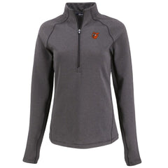 Baltimore Orioles Cutter & Buck Women's Peshastin Eco Fleece Recycled Raglan Half-Zip Top - Heather Black