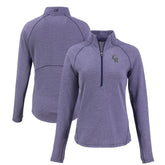 Colorado Rockies Cutter & Buck Women's Peshastin Eco Fleece Recycled Raglan Half-Zip Top - Heather Purple