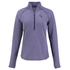 Colorado Rockies Cutter & Buck Women's Peshastin Eco Fleece Recycled Raglan Half-Zip Top - Heather Purple