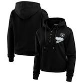 Las Vegas Raiders WEAR by Erin Andrews Women's Plus Size Waffle Hoodie Pullover Top - Black discount
