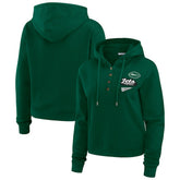 New York Jets WEAR by Erin Andrews Women's Plus Size Waffle Hoodie Pullover Top - Green online
