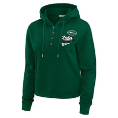 New York Jets WEAR by Erin Andrews Women's Plus Size Waffle Hoodie Pullover Top - Green online