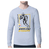 Pittsburgh Steelers Starter Player Grid Long Sleeve T-Shirt - Heather Gray online