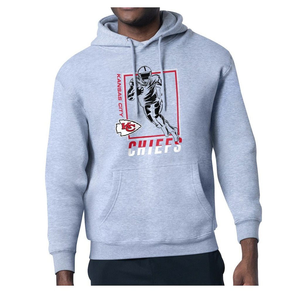 Kansas City Chiefs Starter Player Grid Pullover Hoodie - Heather Gray discount