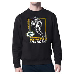 Green Bay Packers Starter Player Grid Pullover Sweatshirt - Black outlet