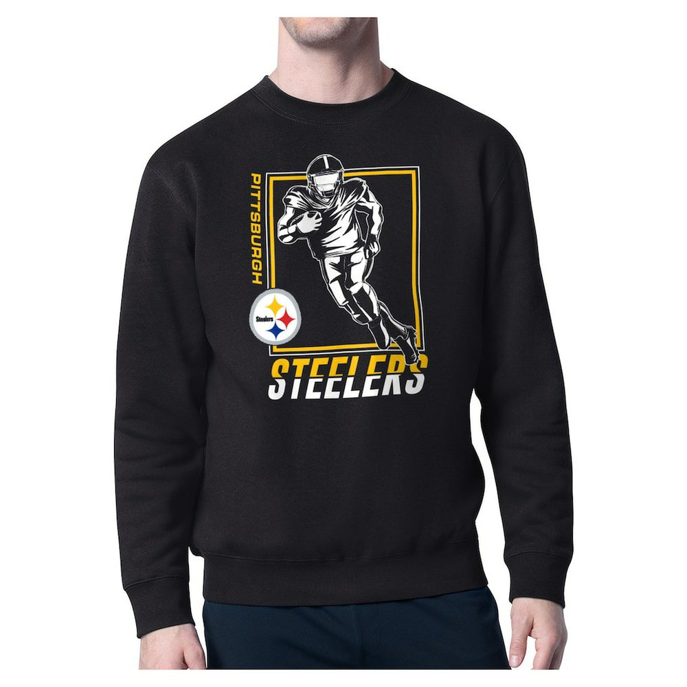 Pittsburgh Steelers Starter Player Grid Pullover Sweatshirt - Black discount