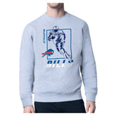 Buffalo Bills Starter Player Grid Pullover Sweatshirt - Heather Gray discount