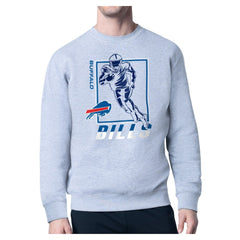 Buffalo Bills Starter Player Grid Pullover Sweatshirt - Heather Gray discount