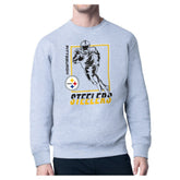 Pittsburgh Steelers Starter Player Grid Pullover Sweatshirt - Heather Gray on sale