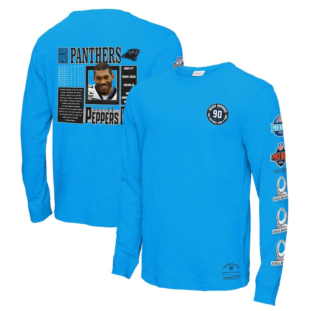 Julius Peppers Carolina Panthers Pro Bowl Long Sleeve T-Shirt – Blue on sale
