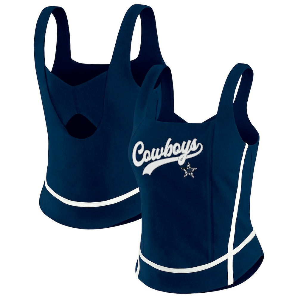 Dallas Cowboys WEAR by Erin Andrews Women's Square Neck Tank Top - Navy on sale