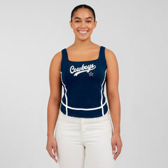 Dallas Cowboys WEAR by Erin Andrews Women's Square Neck Tank Top - Navy on sale