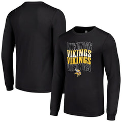 Minnesota Vikings Starter Team Name Graphic Long Sleeve T-Shirt - Black on sale