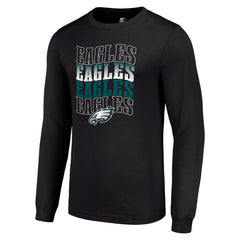 Philadelphia Eagles Starter Team Name Graphic Long Sleeve T-Shirt - Black on sale