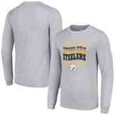 Pittsburgh Steelers Starter Team Name Graphic Long Sleeve T-Shirt - Heather Gray discount