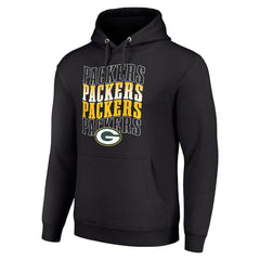 Green Bay Packers Starter Four Team Name Logo Fleece Pullover Hoodie - Black outlet