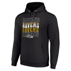 Baltimore Ravens Starter Four Team Name Logo Fleece Pullover Hoodie - Black on sale