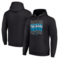 Carolina Panthers Starter Four Team Name Logo Fleece Pullover Hoodie - Black outlet