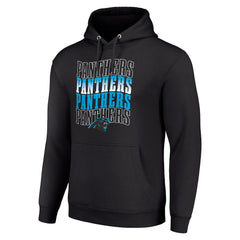 Carolina Panthers Starter Four Team Name Logo Fleece Pullover Hoodie - Black outlet