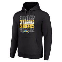 Los Angeles Chargers Starter Four Team Name Logo Fleece Pullover Hoodie - Black cheap