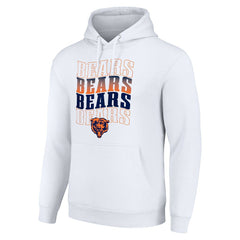 Chicago Bears Starter Four Team Name Logo Fleece Pullover Hoodie - White online