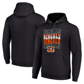 Cincinnati Bengals Starter Four Team Name Logo Fleece Pullover Hoodie - Black cheap