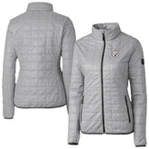 Pittsburgh Steelers Cutter & Buck Women's Rainier PrimaLoft Eco Insulated Full-Zip Puffer Jacket - Gray for sale