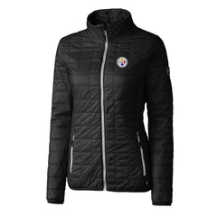 Pittsburgh Steelers Cutter & Buck Women's Rainier PrimaLoft Eco Insulated Full-Zip Puffer Jacket - Black cheap