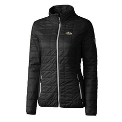 Baltimore Ravens Cutter & Buck Women's Rainier PrimaLoft Eco Insulated Full-Zip Puffer Jacket - Black for sale