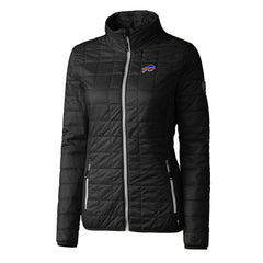 Buffalo Bills Cutter & Buck Women's Rainier PrimaLoft Eco Insulated Full-Zip Puffer Jacket - Black on sale