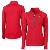 Kansas City Chiefs Cutter & Buck Women's Adapt Eco Knit Stretch Recycled Half-Zip Pullover Top - Red discount