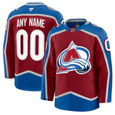 Colorado Avalanche Fanatics Home Premium Custom Jersey Burgundy
