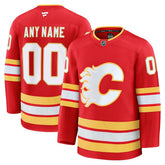 Calgary Flames Fanatics Home Premium Custom Jersey Red