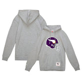 Minnesota Vikings Helmet Logo Vintage Pullover Hoodie - Heather Gray sale