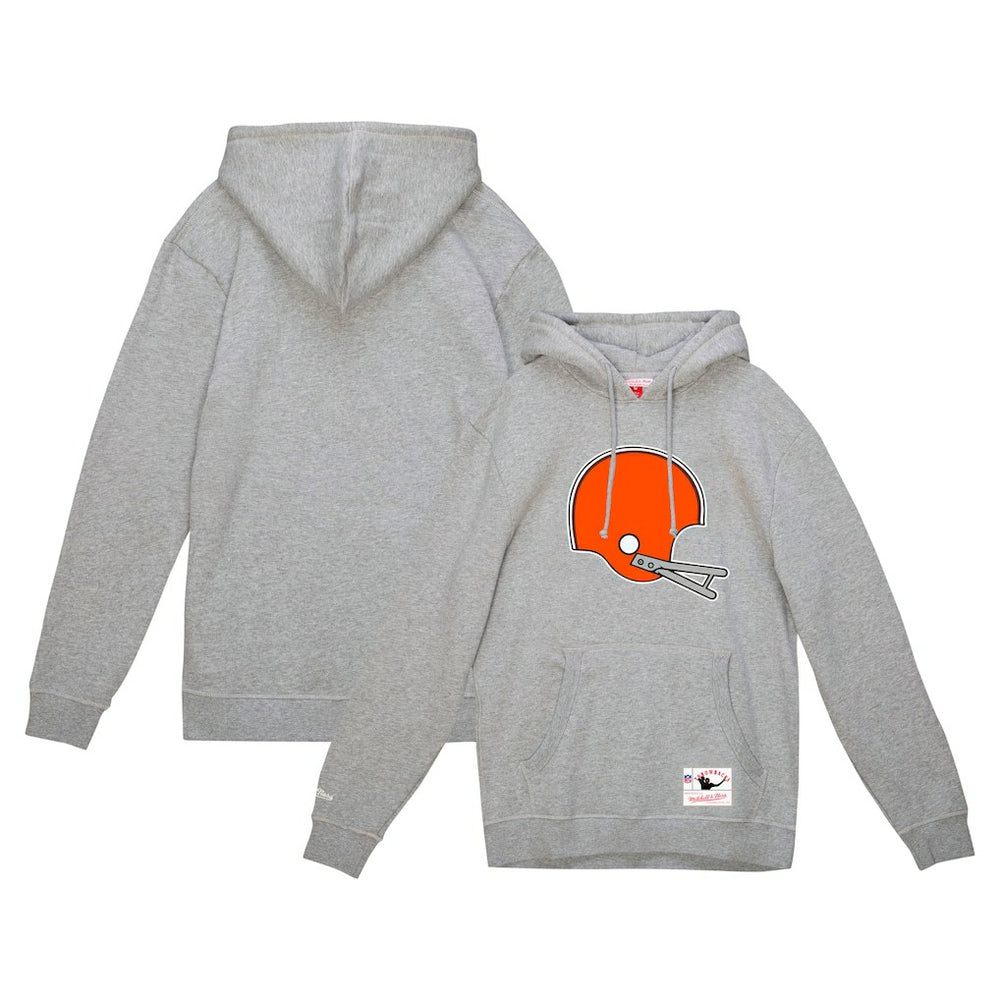 Cleveland Browns Helmet Logo Vintage Pullover Hoodie - Heather Gray outlet