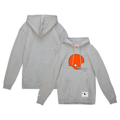 Cleveland Browns Helmet Logo Vintage Pullover Hoodie - Heather Gray outlet