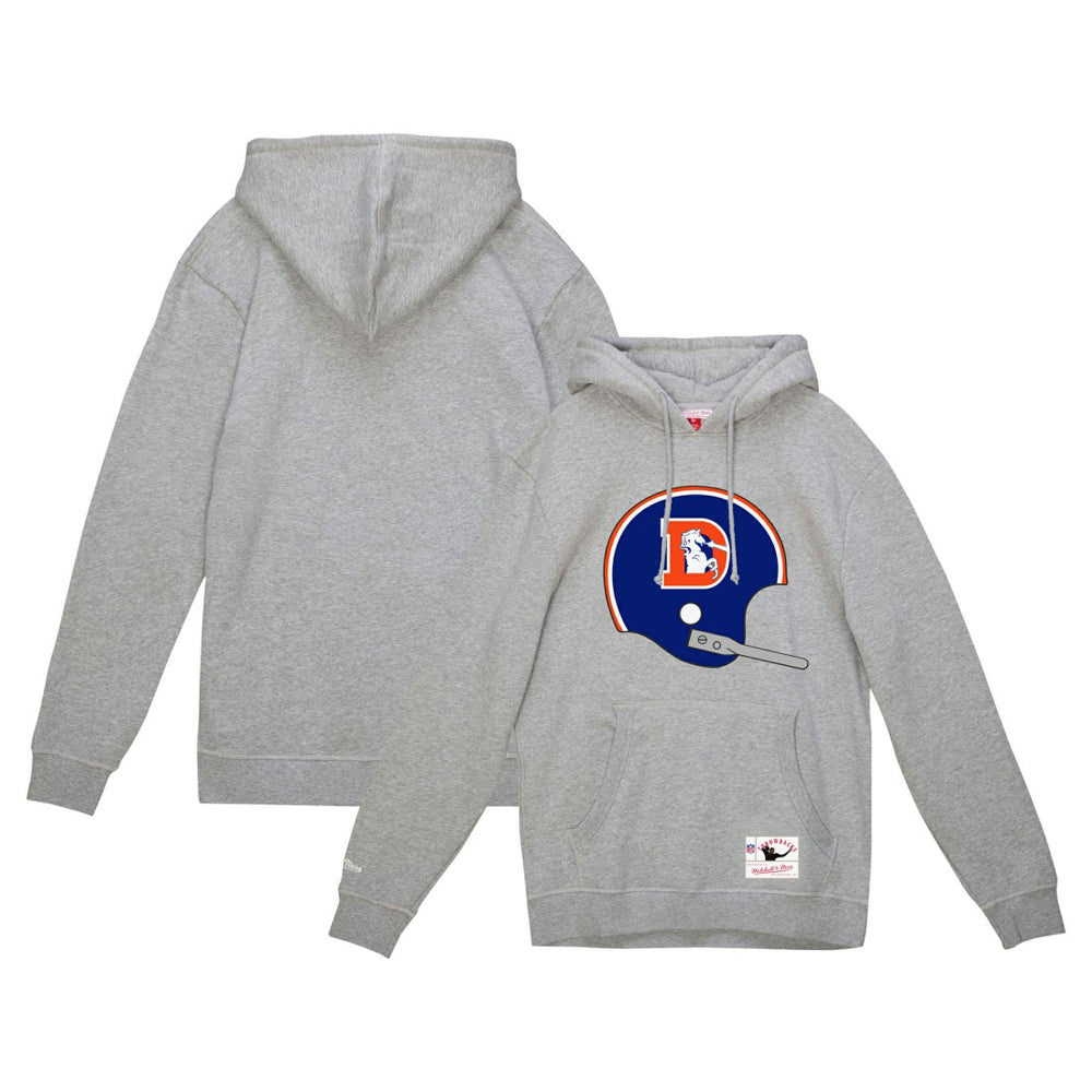 Denver Broncos Helmet Logo Vintage Pullover Hoodie - Heather Gray online