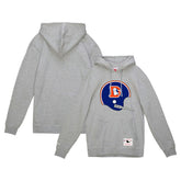 Denver Broncos Helmet Logo Vintage Pullover Hoodie - Heather Gray online