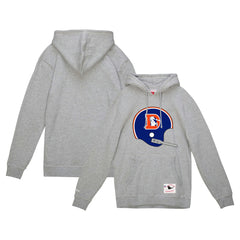 Denver Broncos Helmet Logo Vintage Pullover Hoodie - Heather Gray online