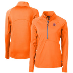 Tampa Bay Buccaneers Cutter & Buck Women's DryTec Adapt Eco Knit Stretch Recycled Raglan Half-Zip Top - Orange on sale