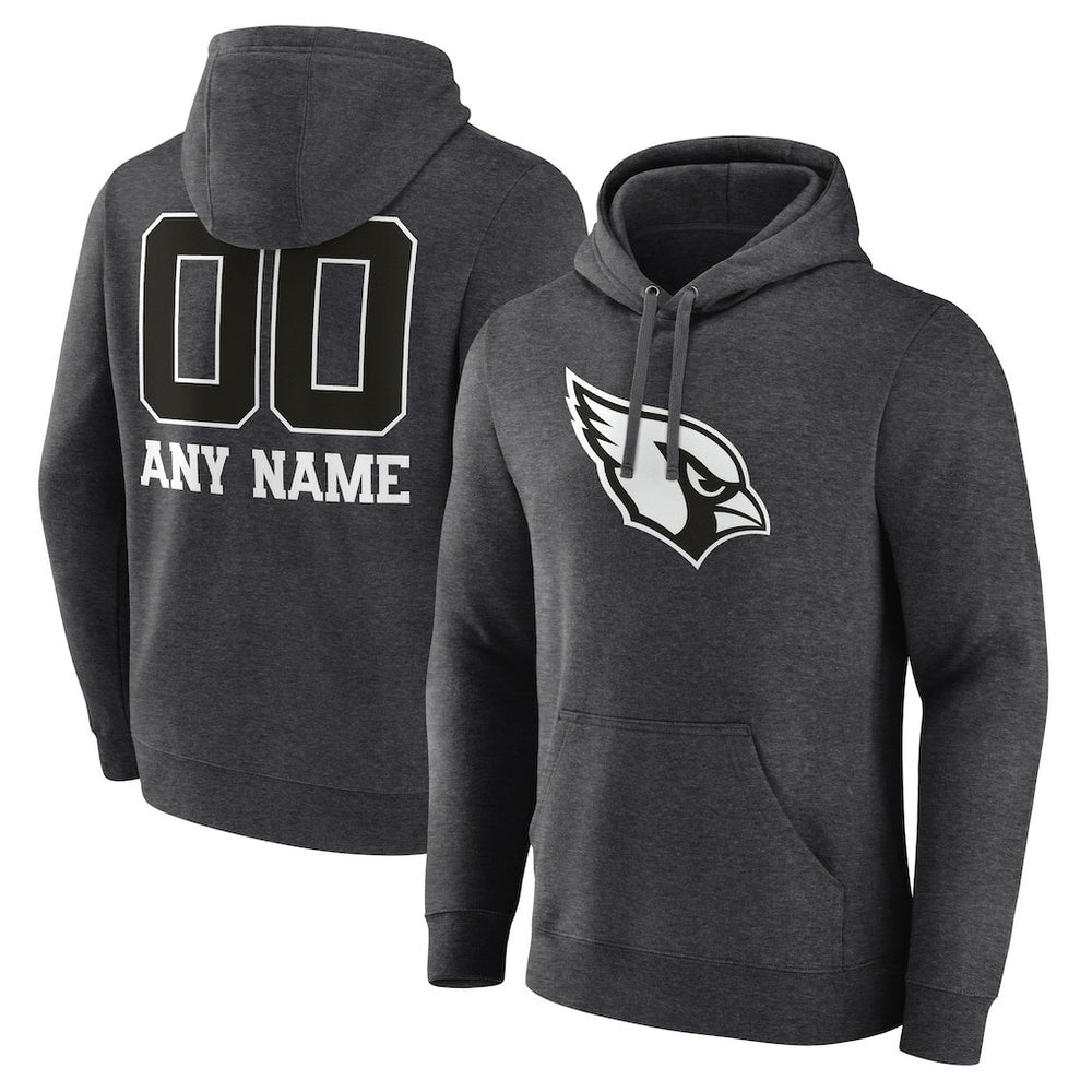 Arizona Cardinals Personalized Name & Number Monochrome Pullover Hoodie - Charcoal discount