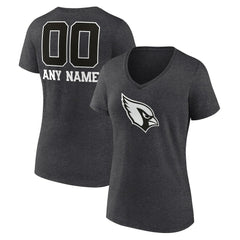 Arizona Cardinals Women's Personalized Name & Number Monochrome V-Neck Long Sleeve T-Shirt - Charcoal online