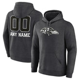 Baltimore Ravens Personalized Name & Number Monochrome Pullover Hoodie - Charcoal cheap