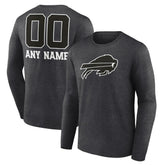 Buffalo Bills Personalized Name & Number Monochrome Long Sleeve T-Shirt - Charcoal sale
