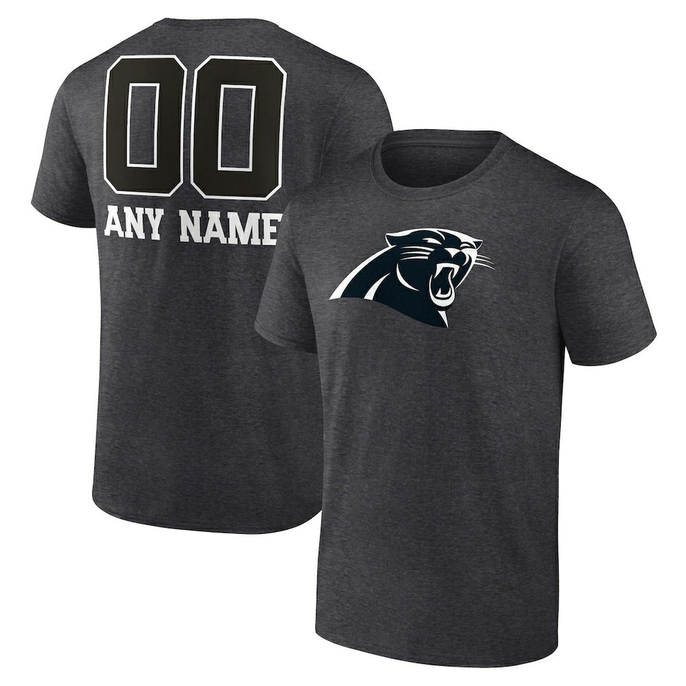 Carolina Panthers Personalized Name & Number Monochrome T-Shirt - Charcoal discount