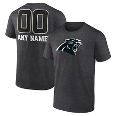 Carolina Panthers Personalized Name & Number Monochrome T-Shirt - Charcoal discount