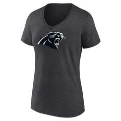 Carolina Panthers Women's Personalized Name & Number Monochrome V-Neck Long Sleeve T-Shirt - Charcoal for sale