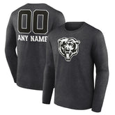 Chicago Bears Personalized Name & Number Monochrome Long Sleeve T-Shirt - Charcoal sale