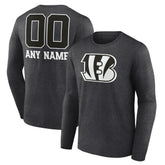 Cincinnati Bengals Personalized Name & Number Monochrome Long Sleeve T-Shirt - Charcoal outlet
