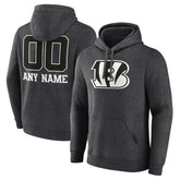 Cincinnati Bengals Personalized Name & Number Monochrome Pullover Hoodie - Charcoal sale